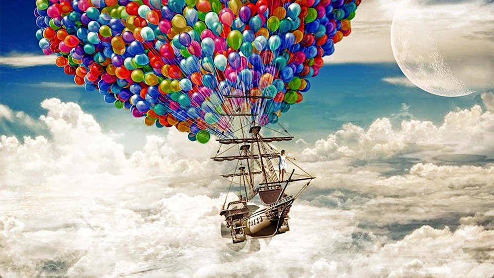 Корабль на воздушных шариках
