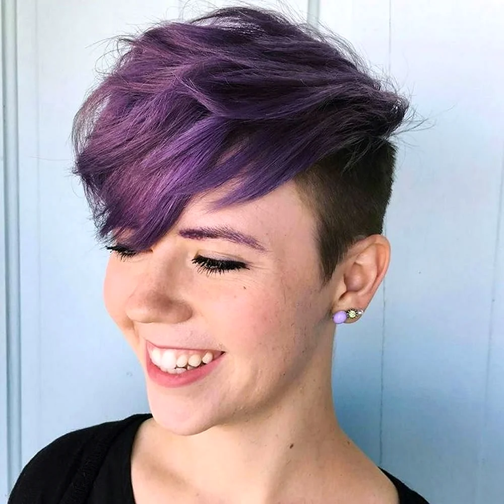 Aesthetic bald hair Purple