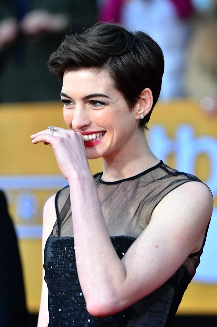 Anne Hathaway with short hair