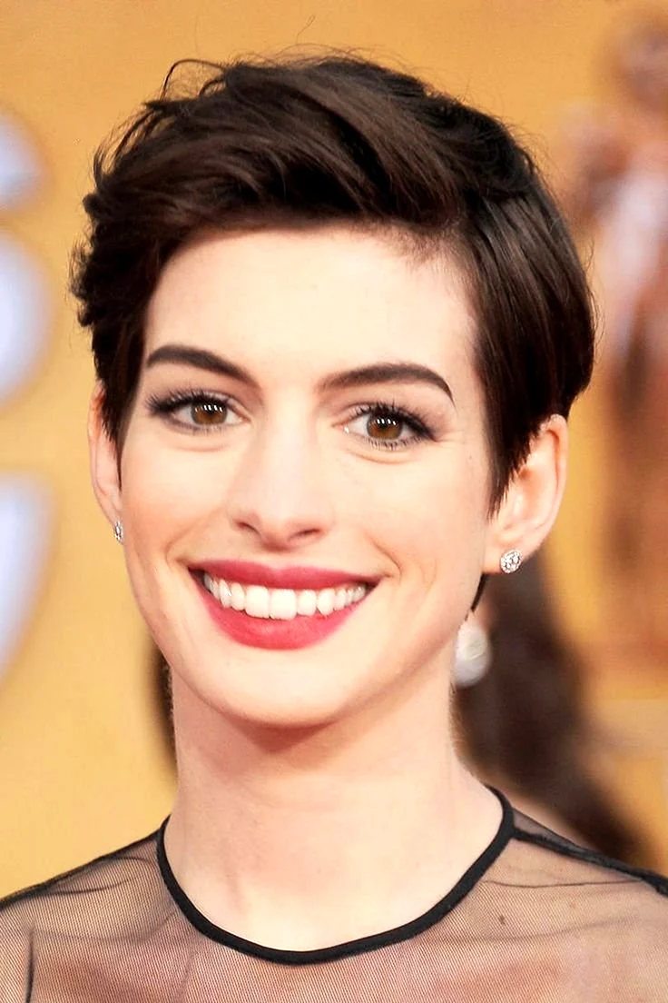 Anne Hathaway with short hair