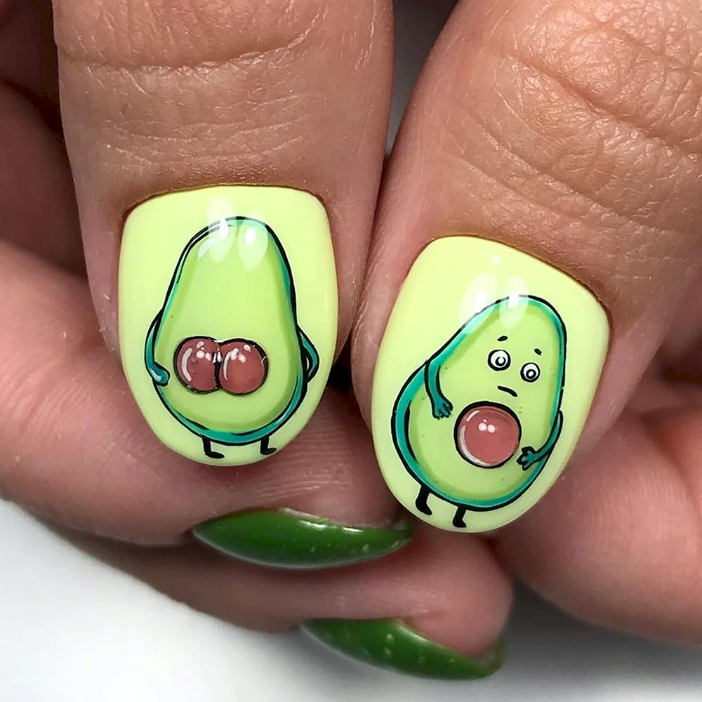 Avocado Nail Art