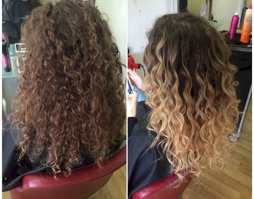 Balayage curly hair