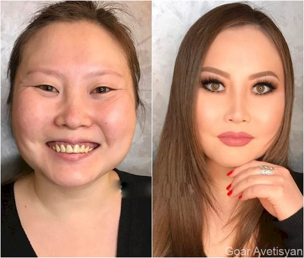 Before after Makeup Transformation