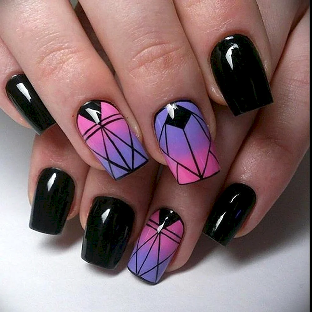 Black Acrylic Nails