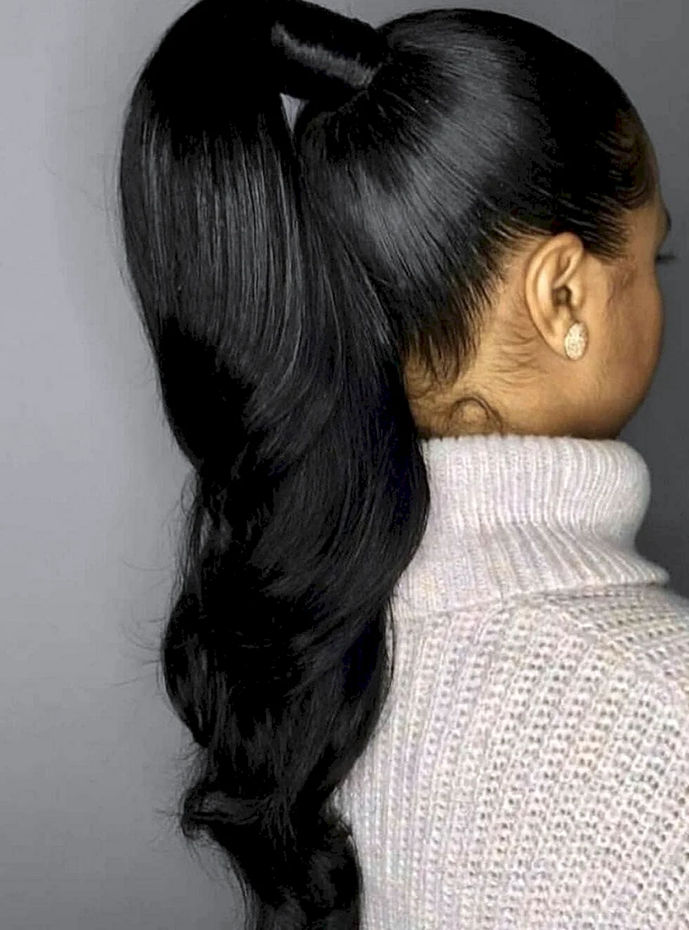 Black hair ponytail