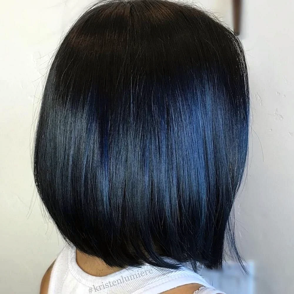 Black hair with Blue Highlights