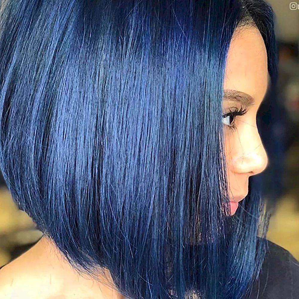 Black hair with Blue Highlights