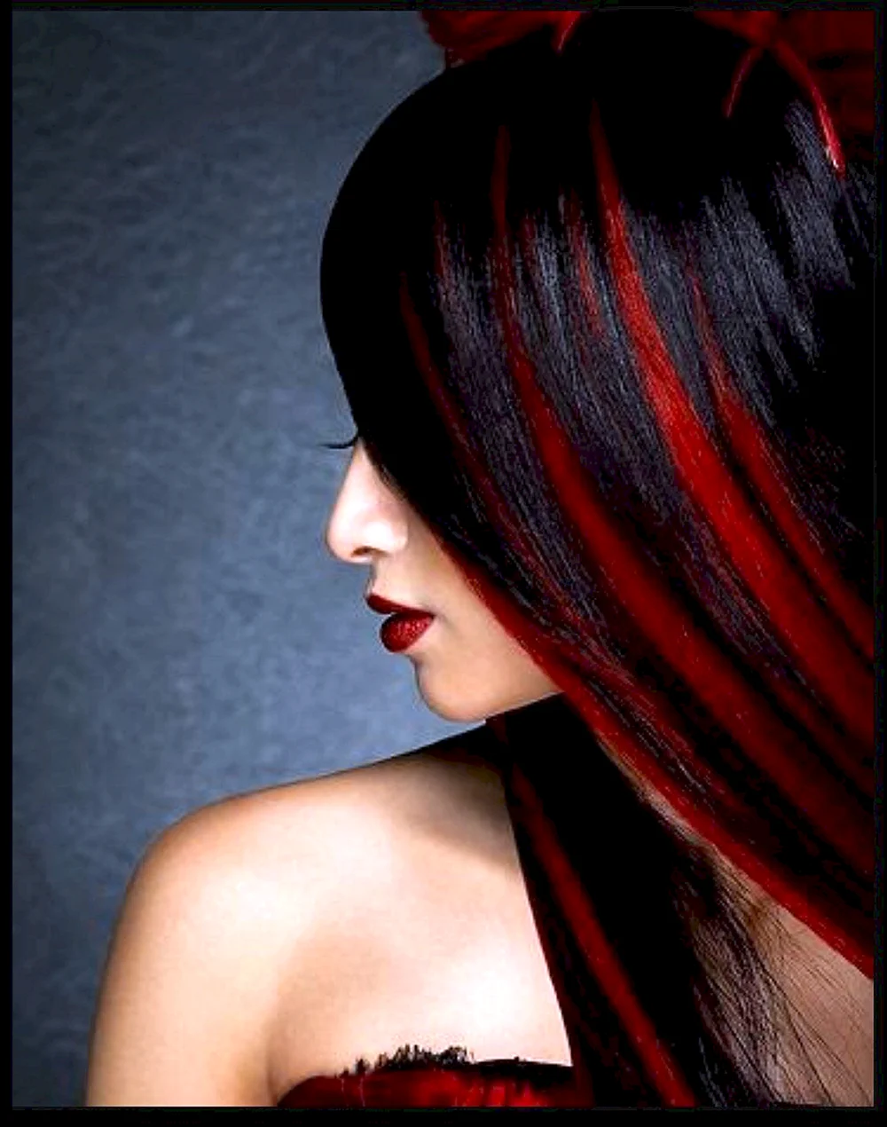 Black hair with Red