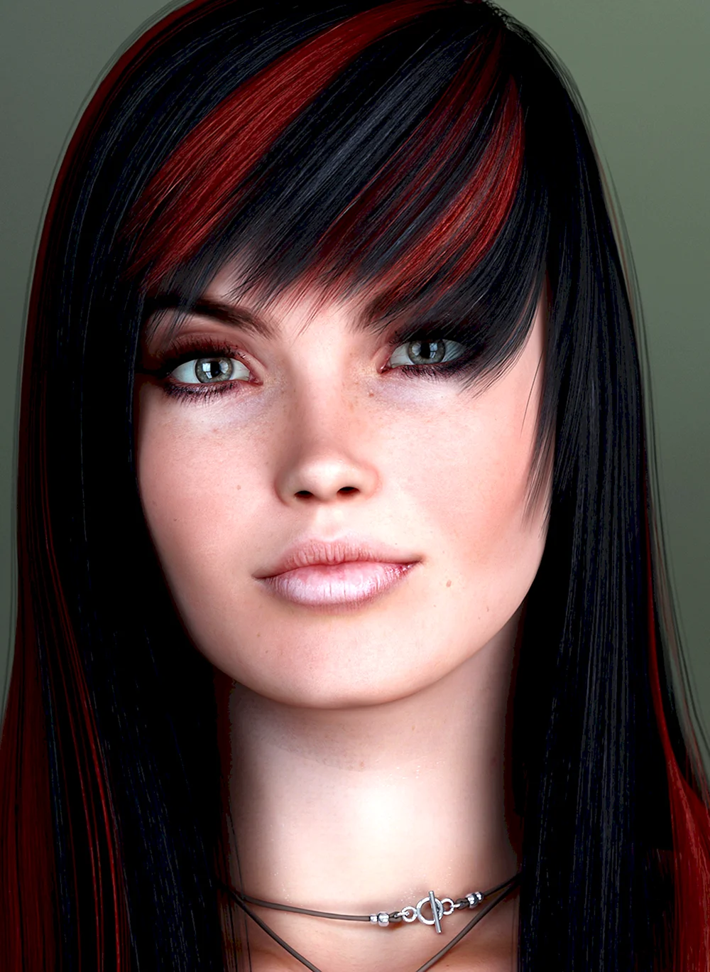 Black hair with Red