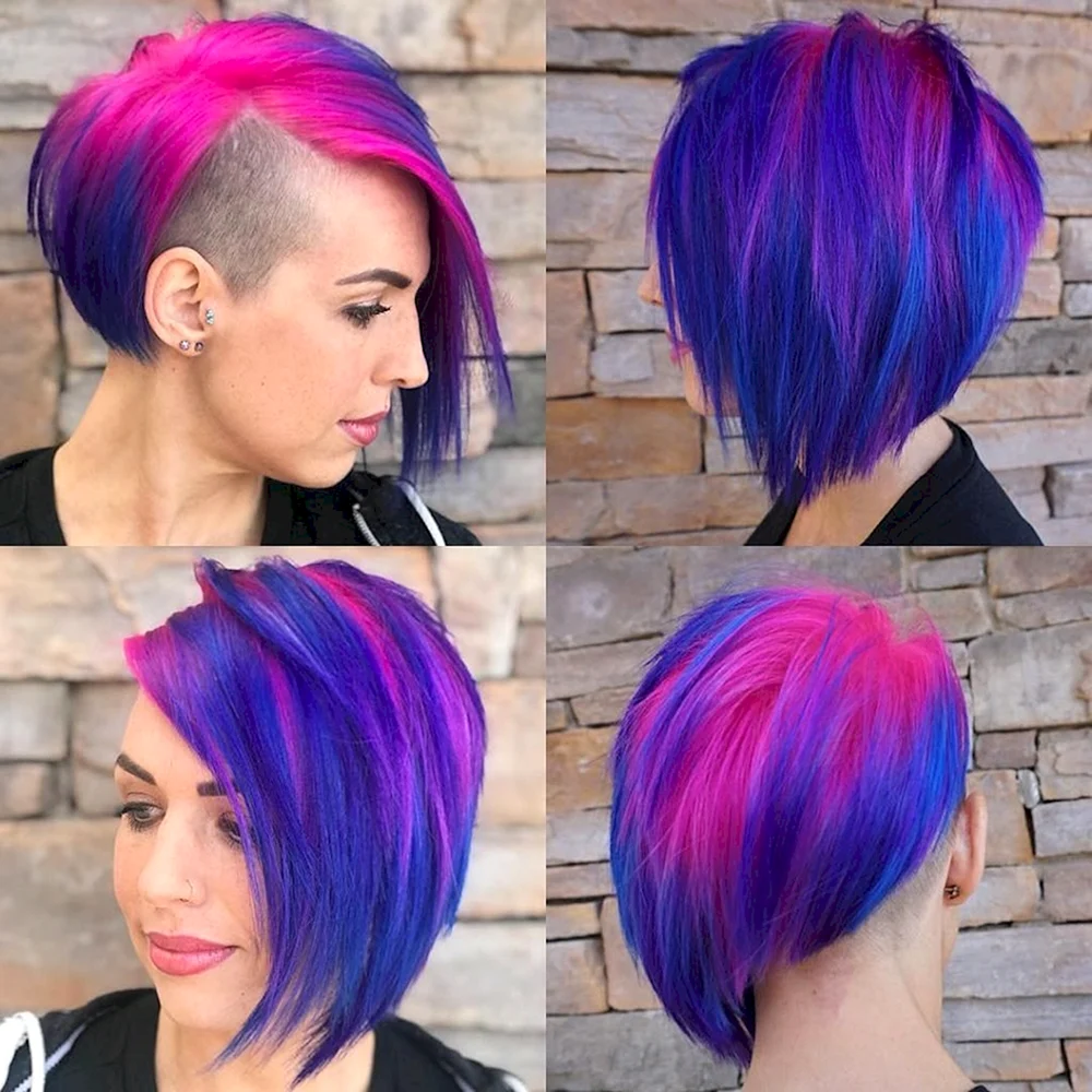 Blue and Purple short hair