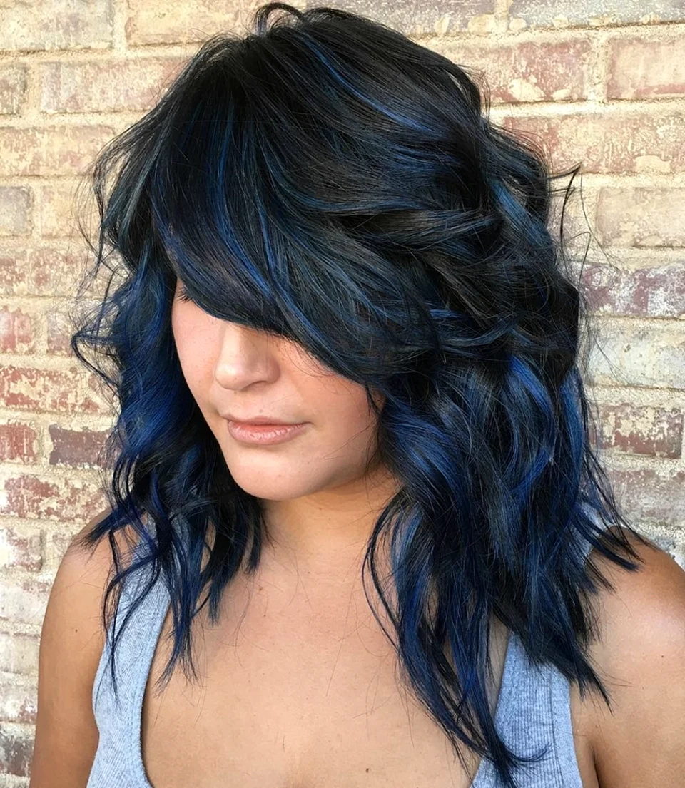 Blue Black hair Color