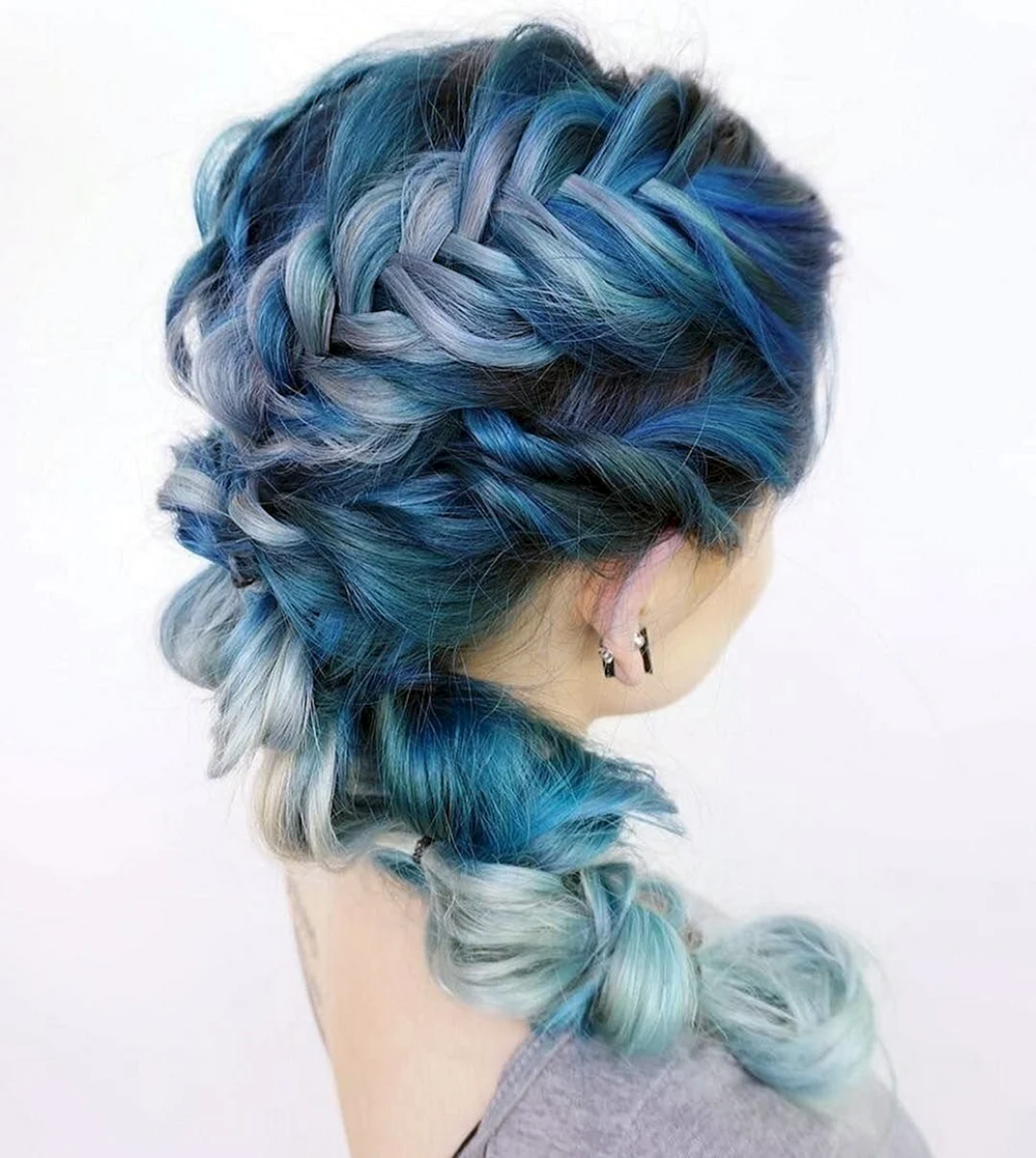 Blue Braided hair