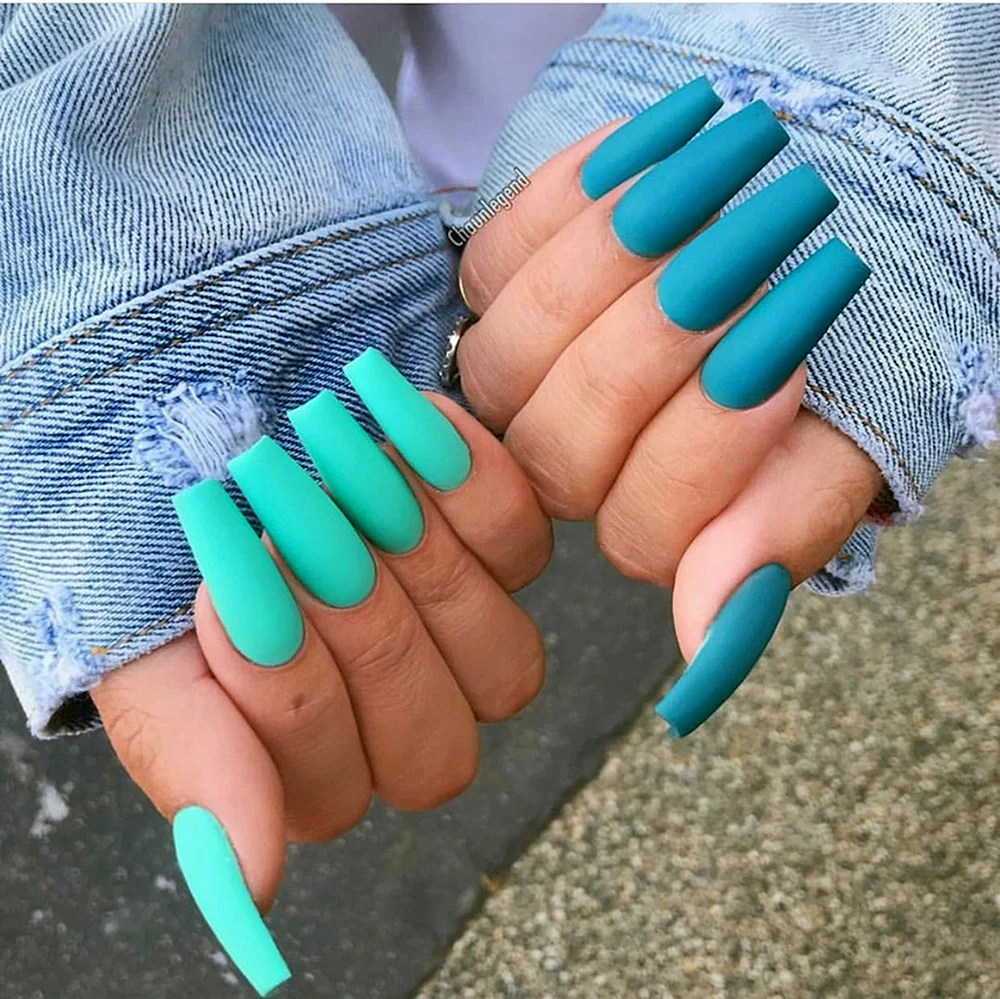 Blue long Nails