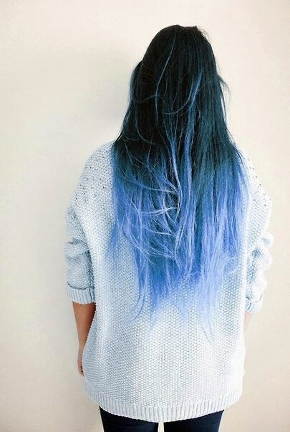 Blue straight hair