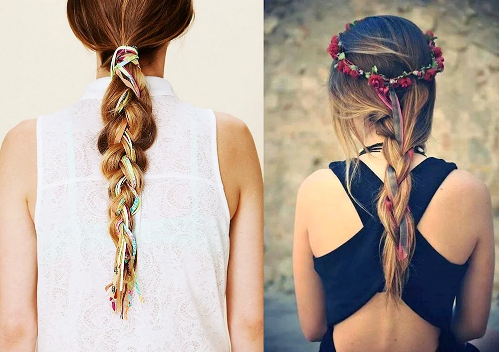 Braids with ribbons