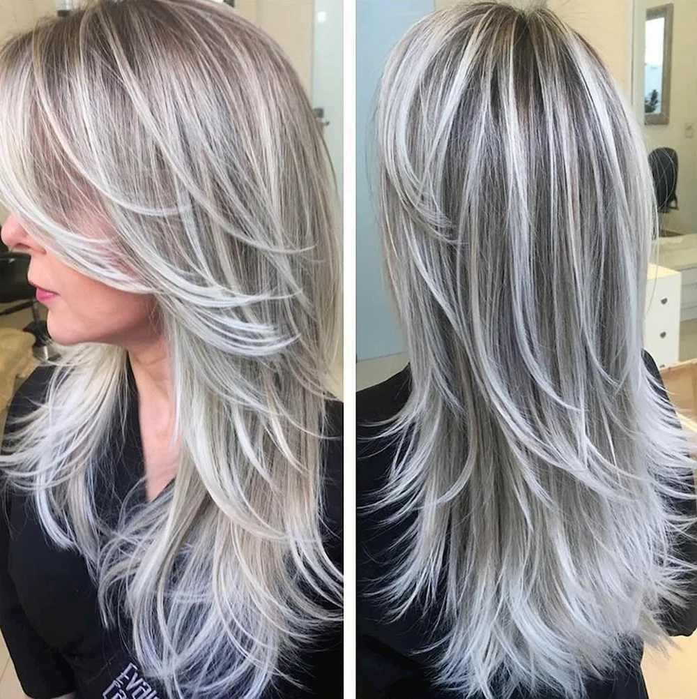 Caramel Silver hair Color