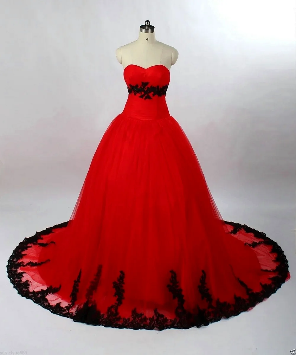 Черно красное бальное платье