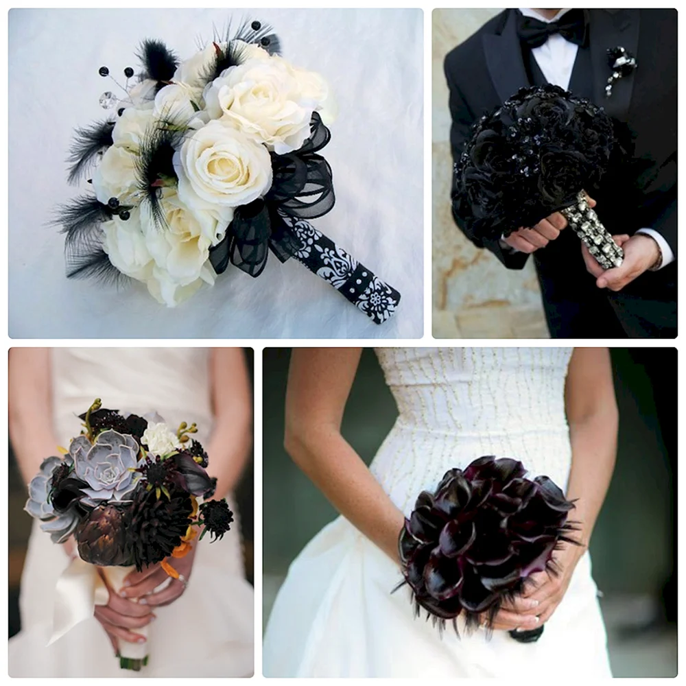 Черный букет невесты