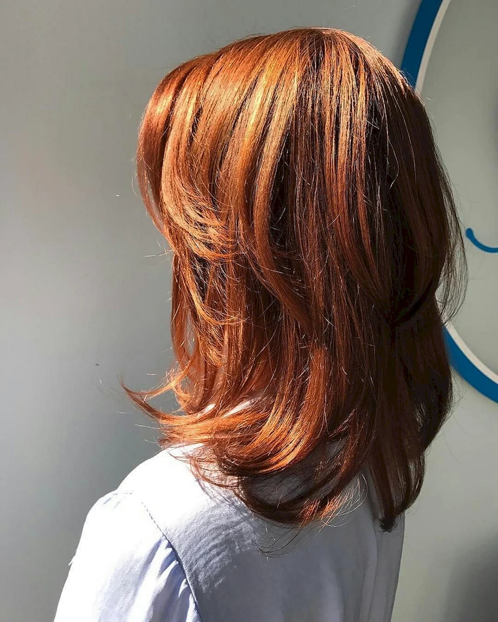 Copper straight hair