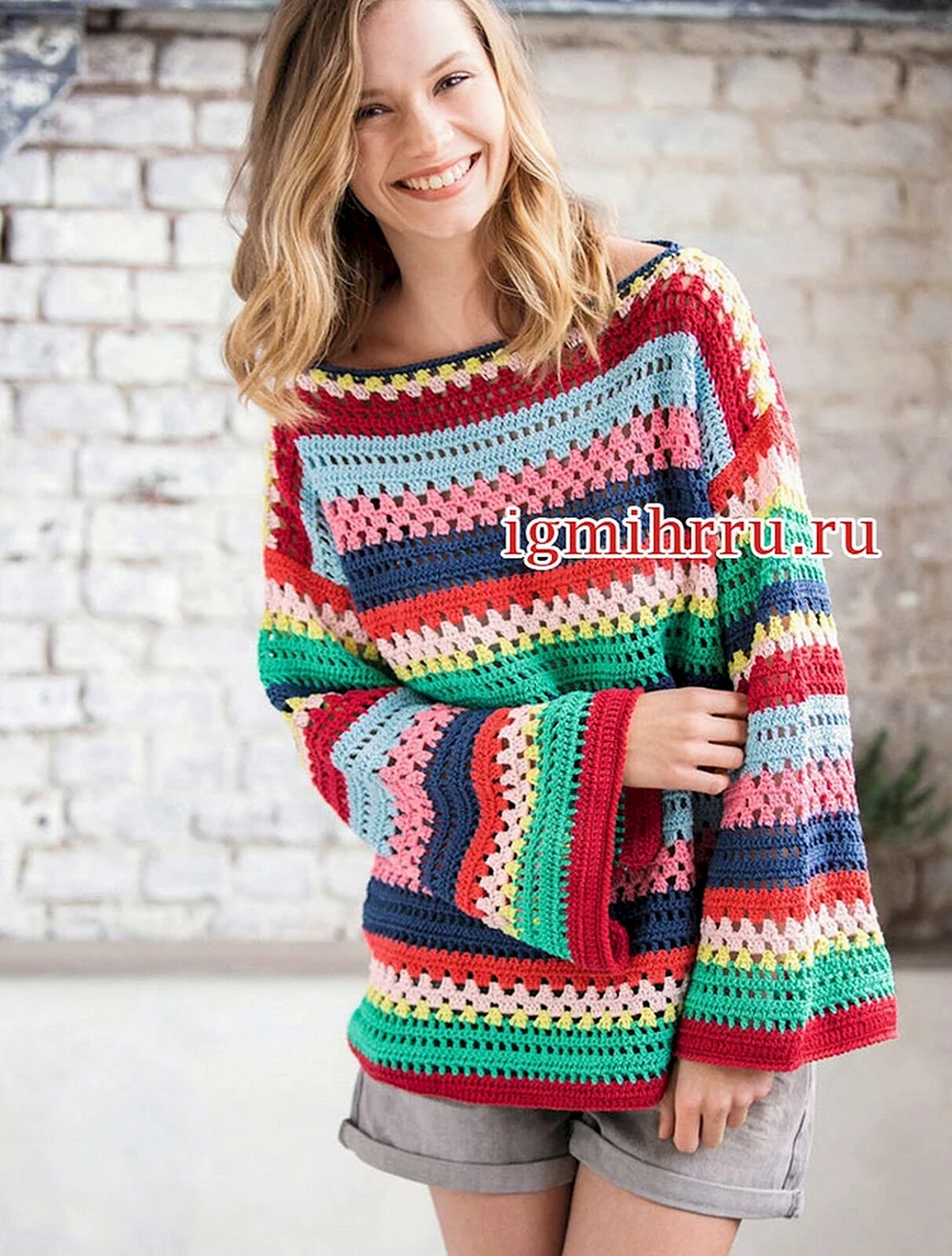 Crochet two Colour Sweater