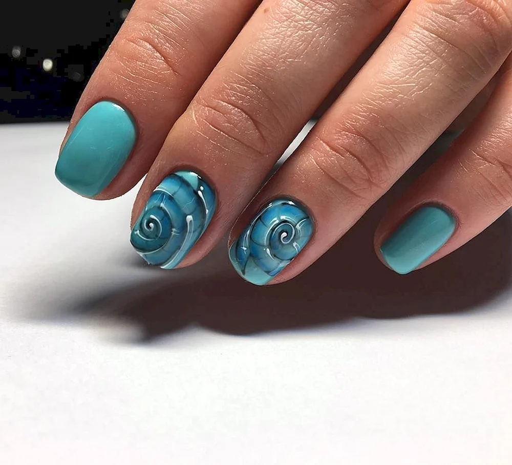 Дизайн ногтей морская волна