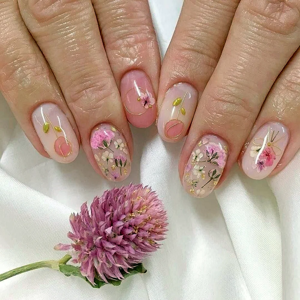 Floral Art Nails
