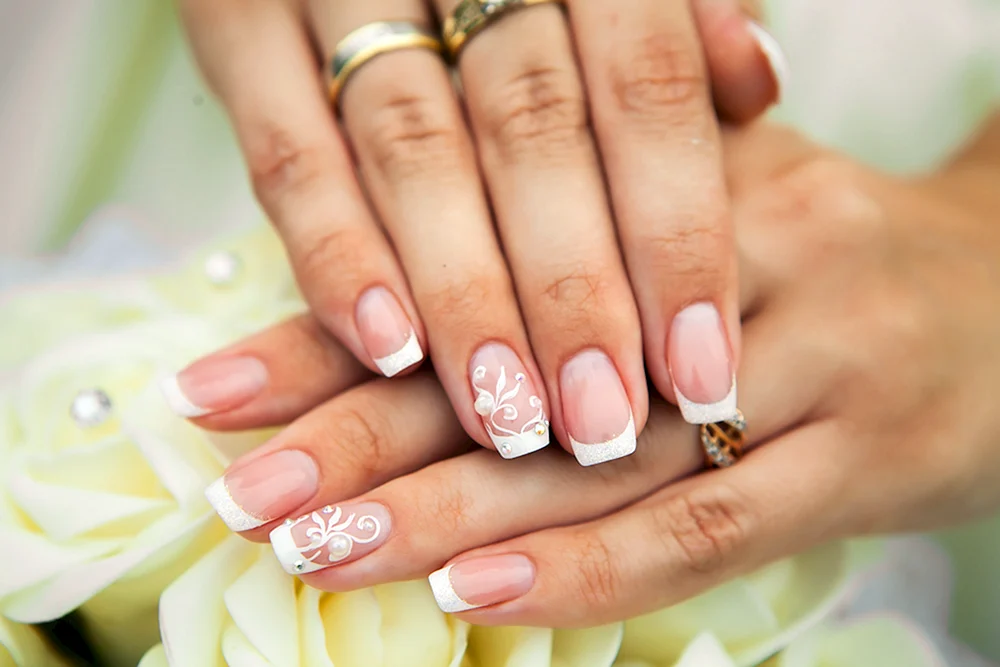 French Manicure on White