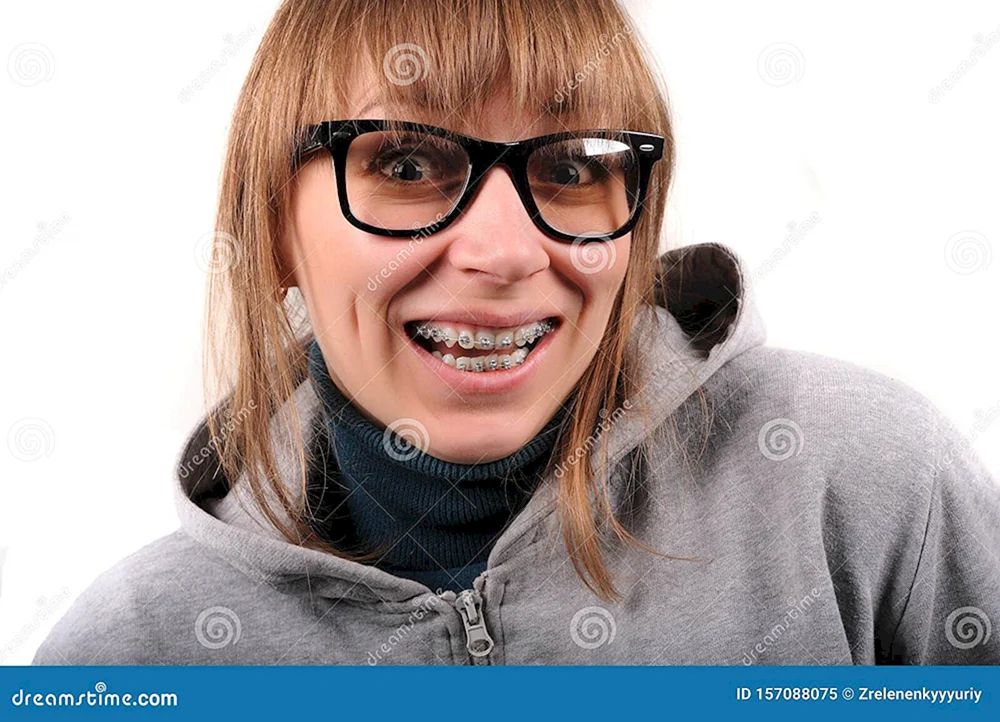 Girl with Braces and Glasses