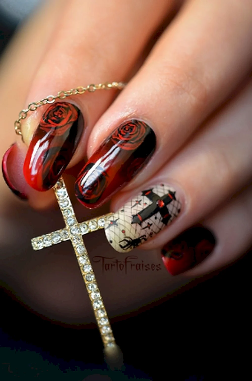 Gothic Red Nails