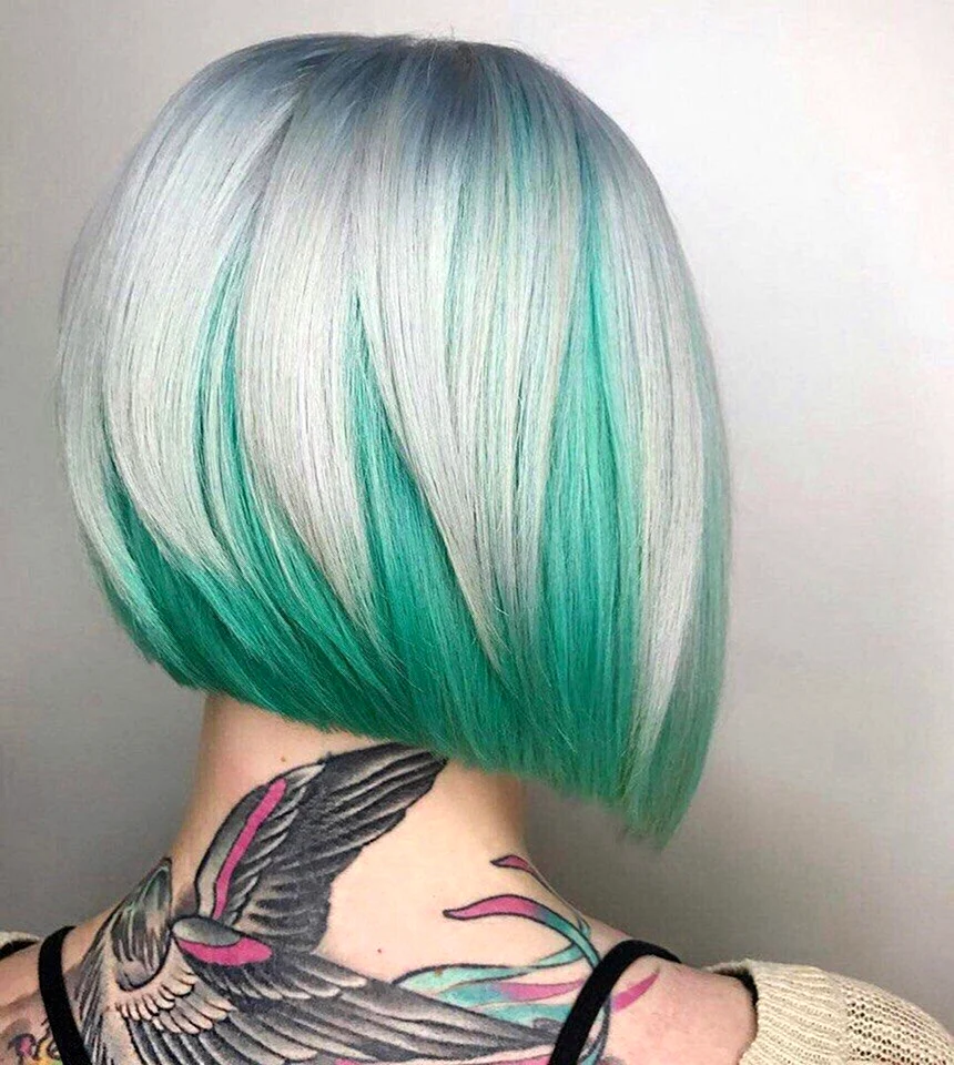 Green hair Bob Color