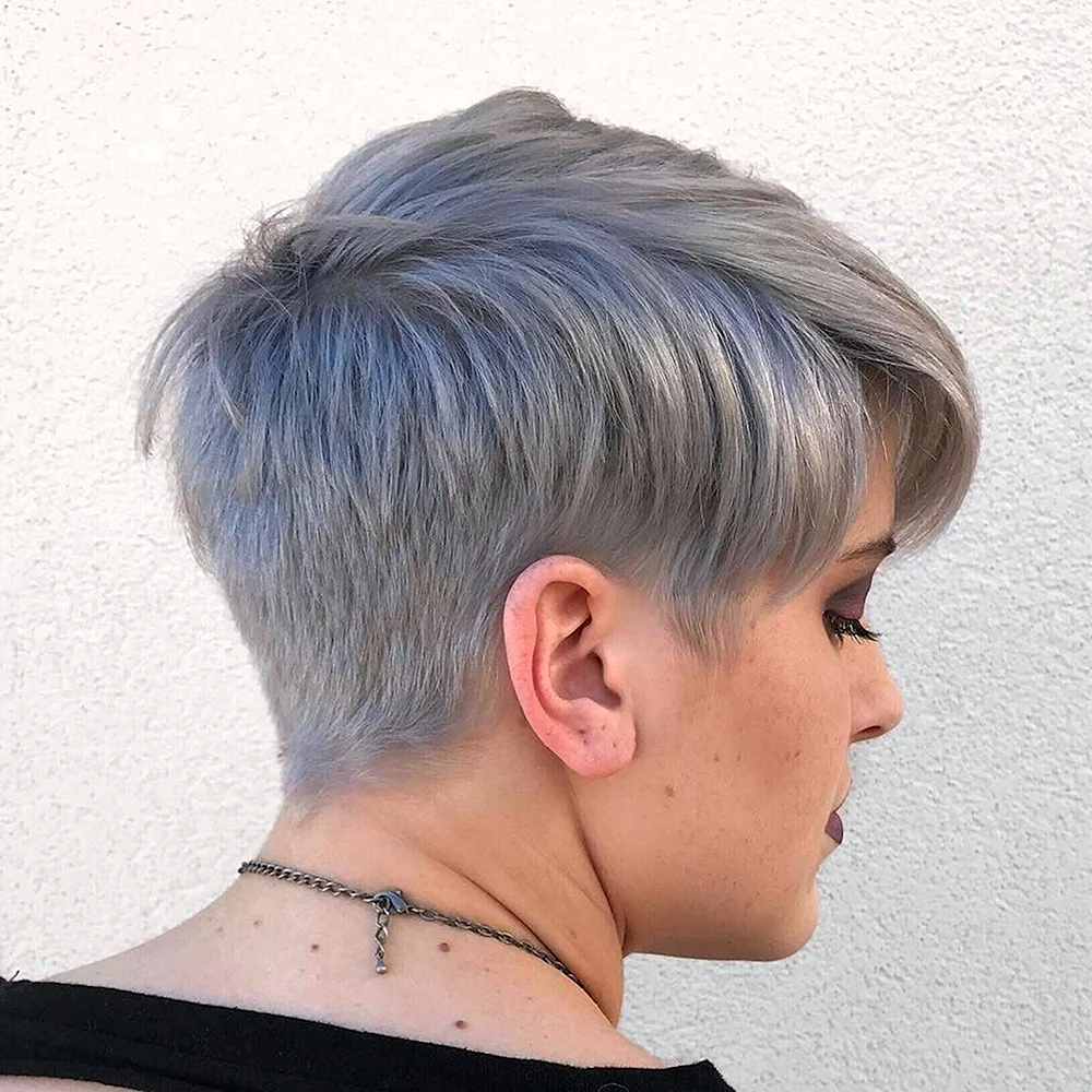 Grey Metallic short hair