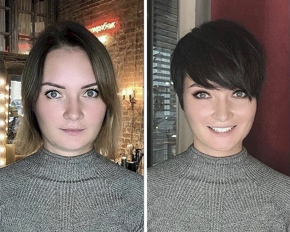 Haircut before after