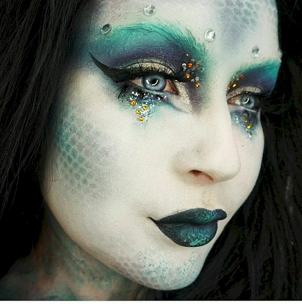 Halloween Blue Makeup