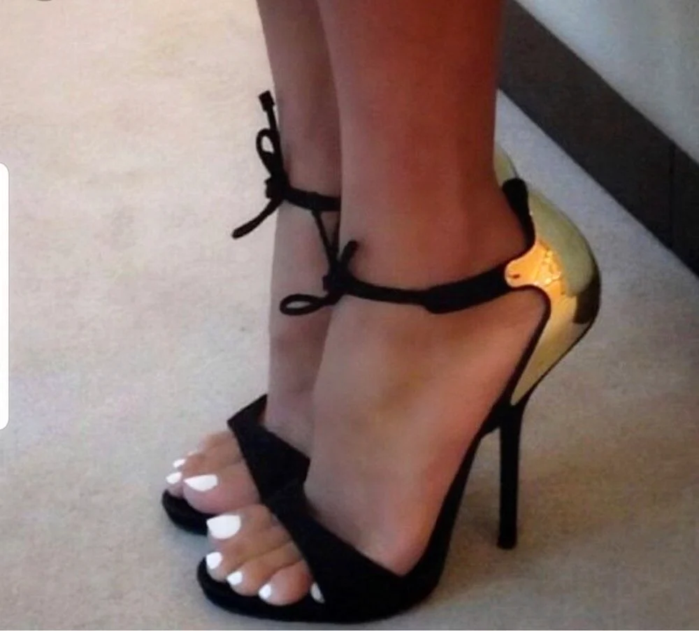 High Heels Sandals Black Nails