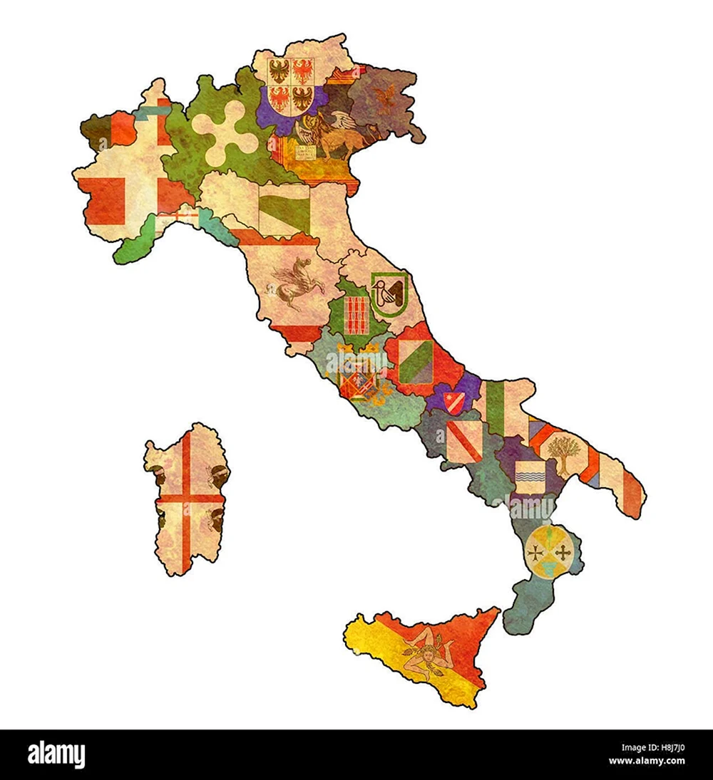 Карта Италии картина