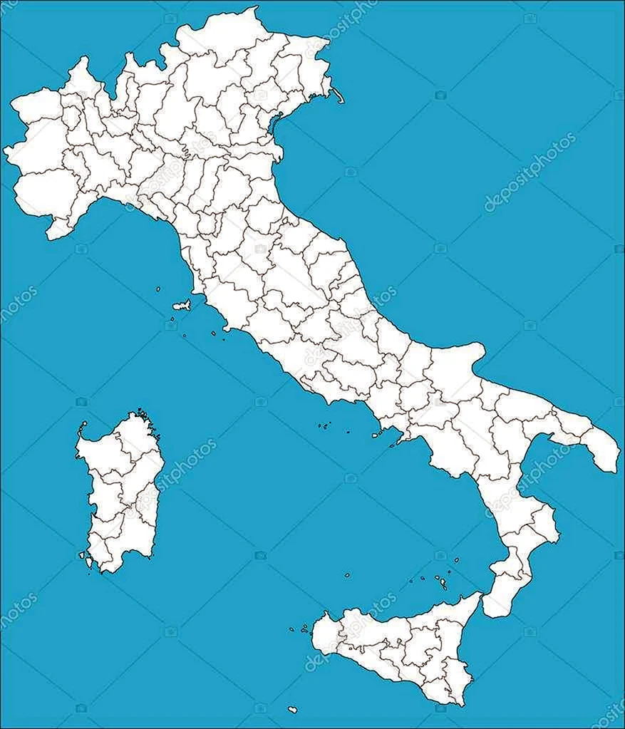 Карта Италии пустая
