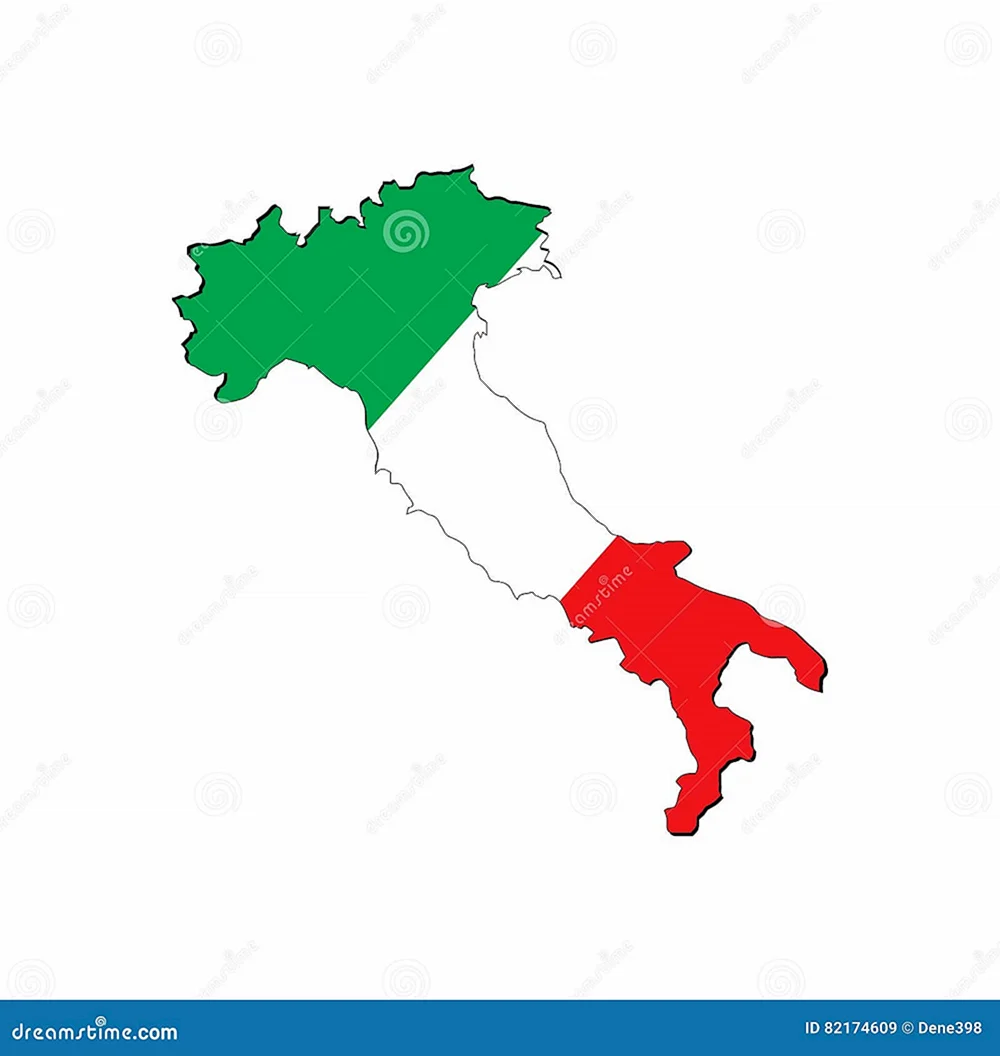 Карта Италии с флагом