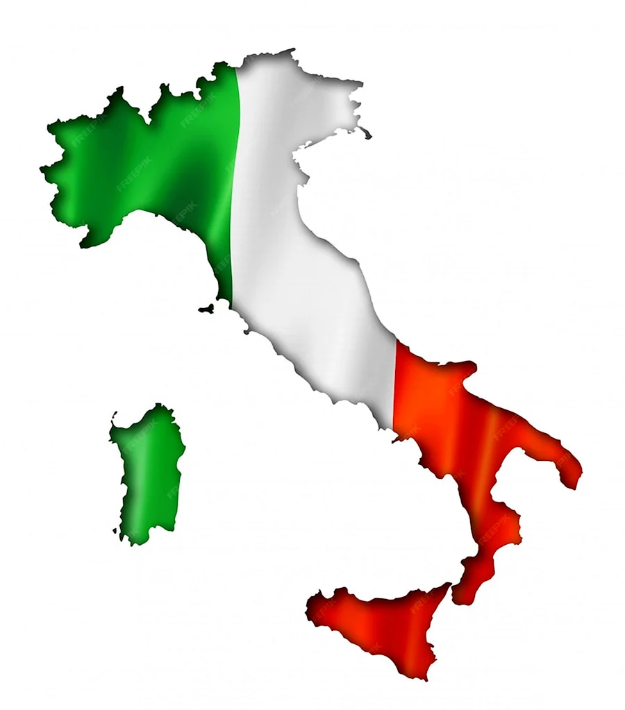 Карта Италии с флагом