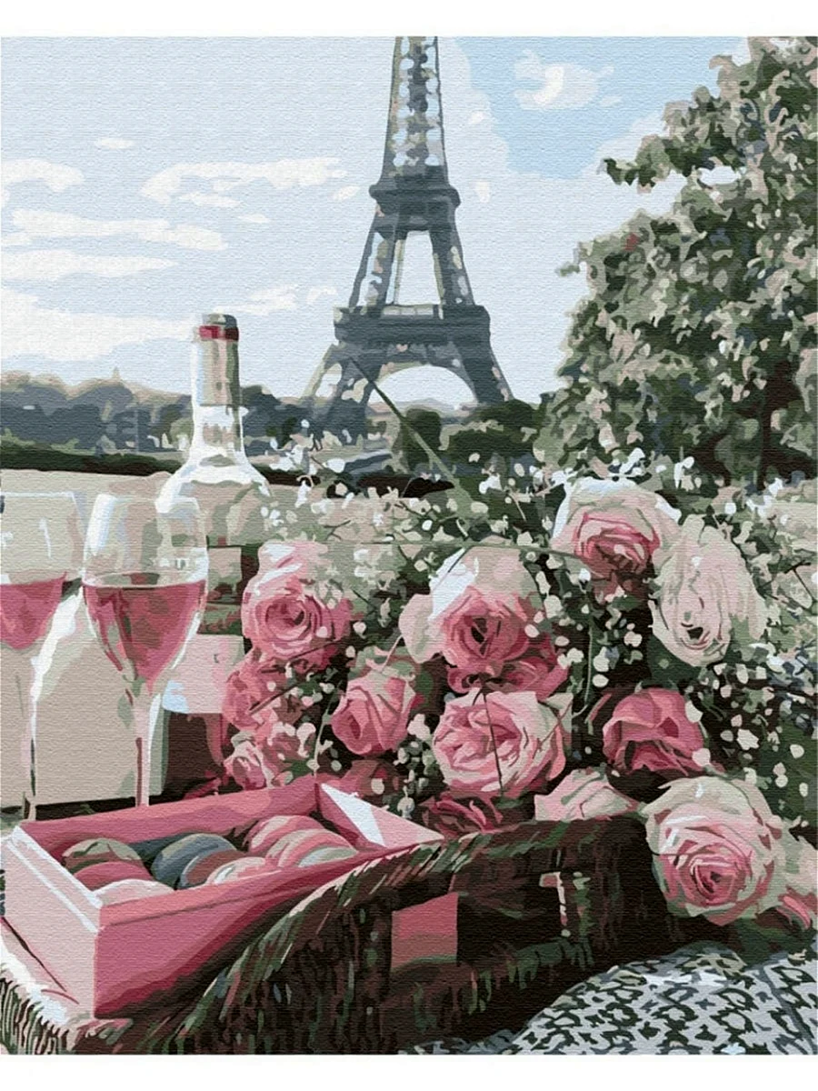 Картина по номерам романтика в Париже 40х50см