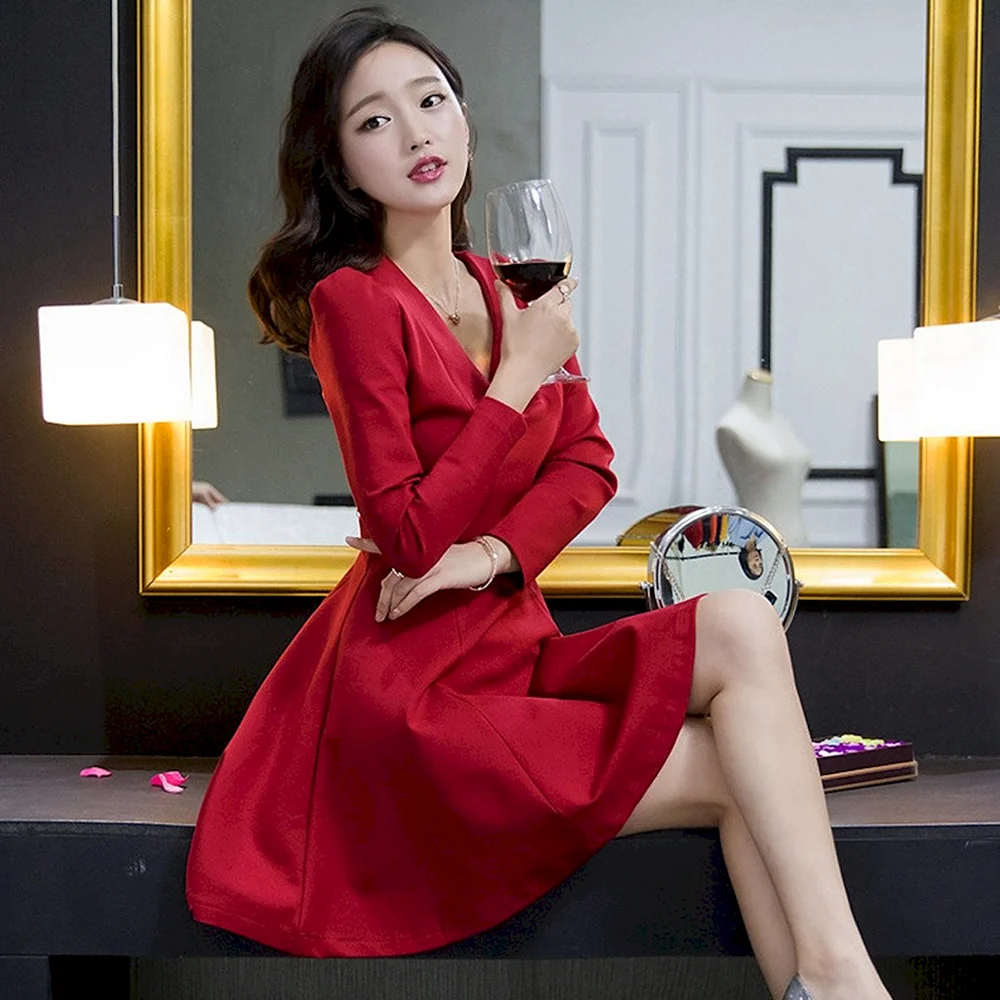 Korean long Sleeve Dress