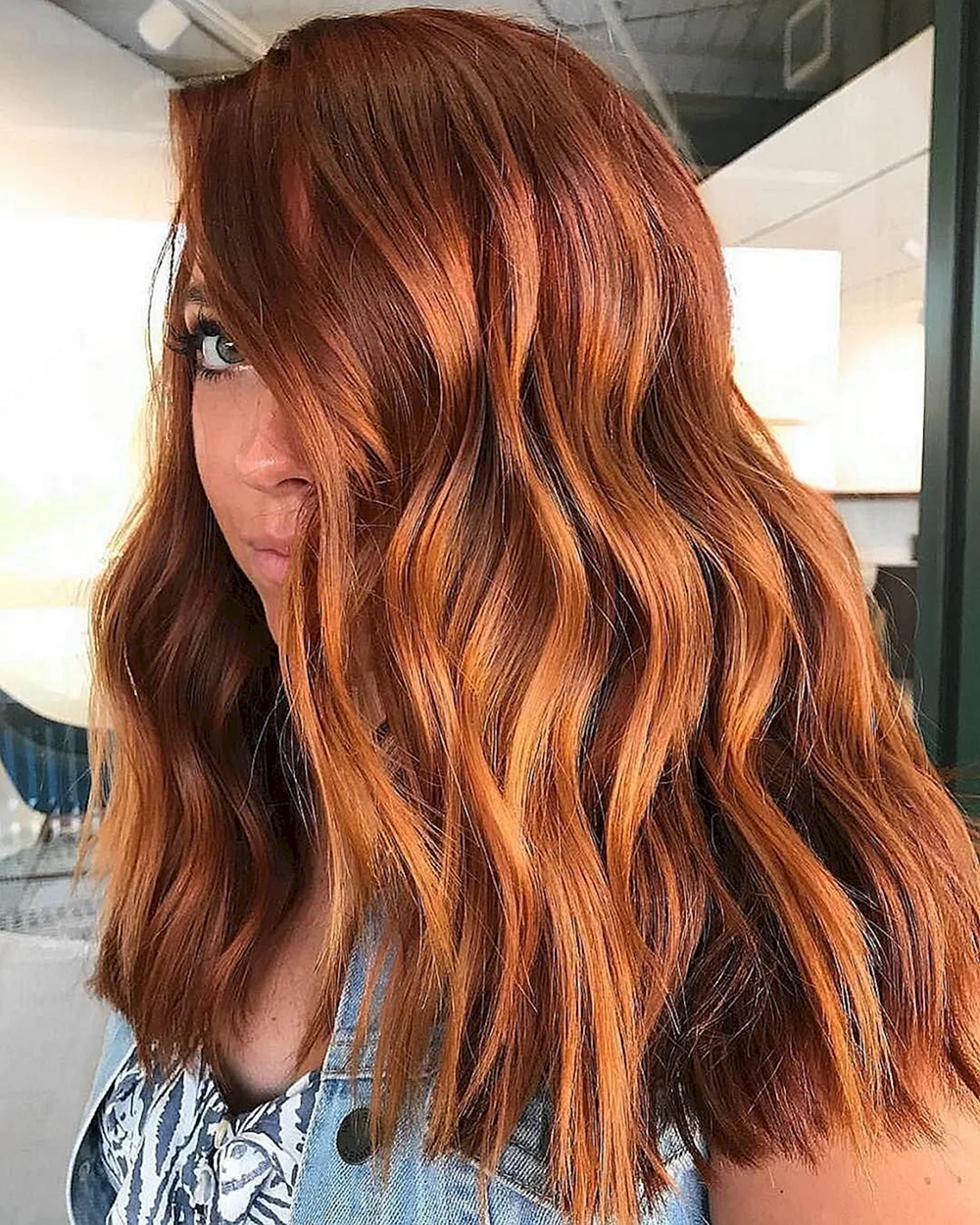 Light Brown hair Copper Highlights