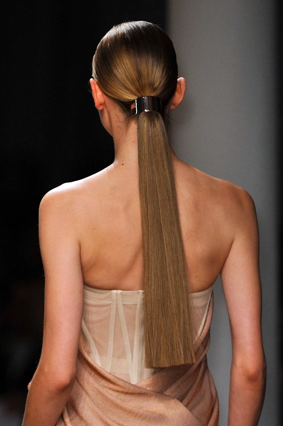 Long straight ponytail