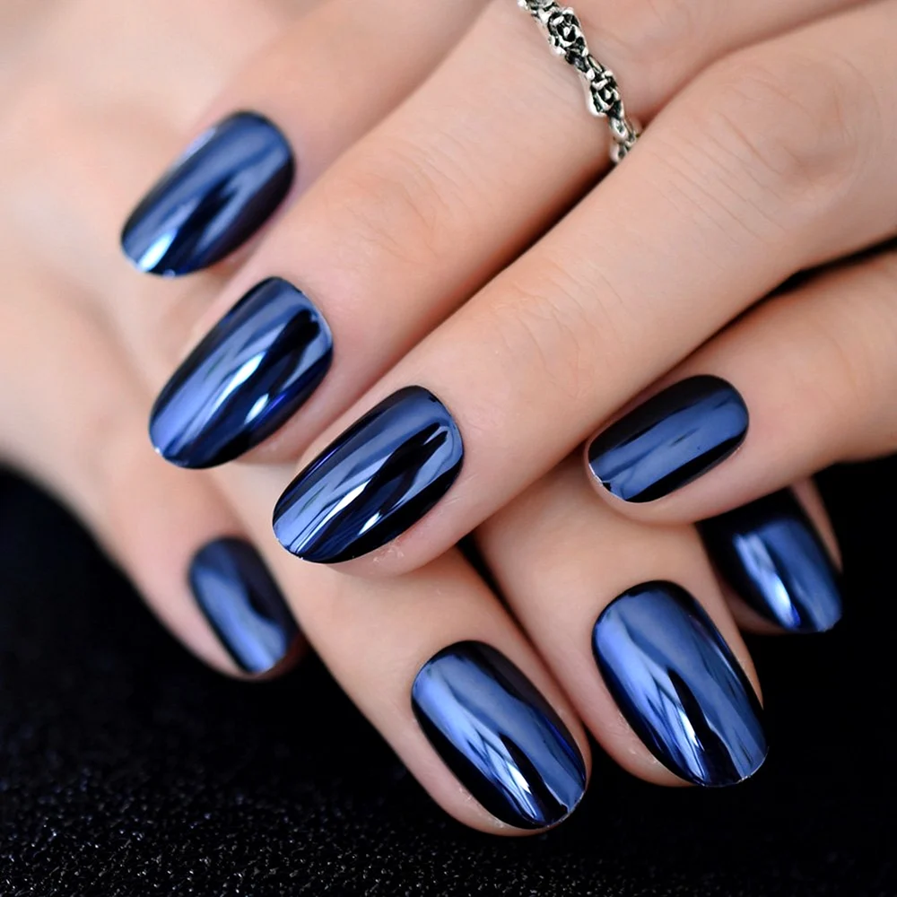 Metallic Nail Blue