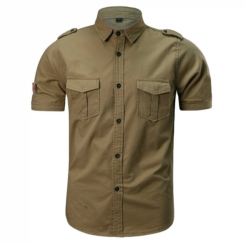 Military Style Cotton Shirt