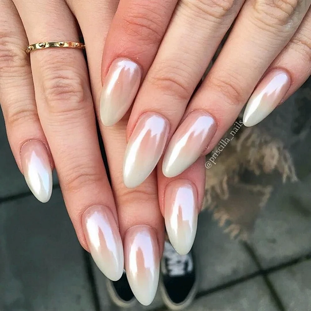 Ombre Brown Almond Nails