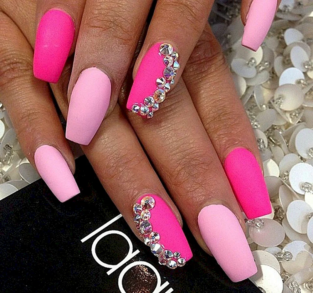 Pink Coffin Nails