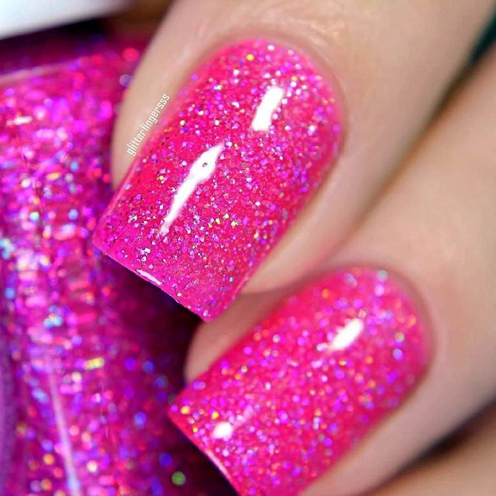 Pink glitter Nail Polish