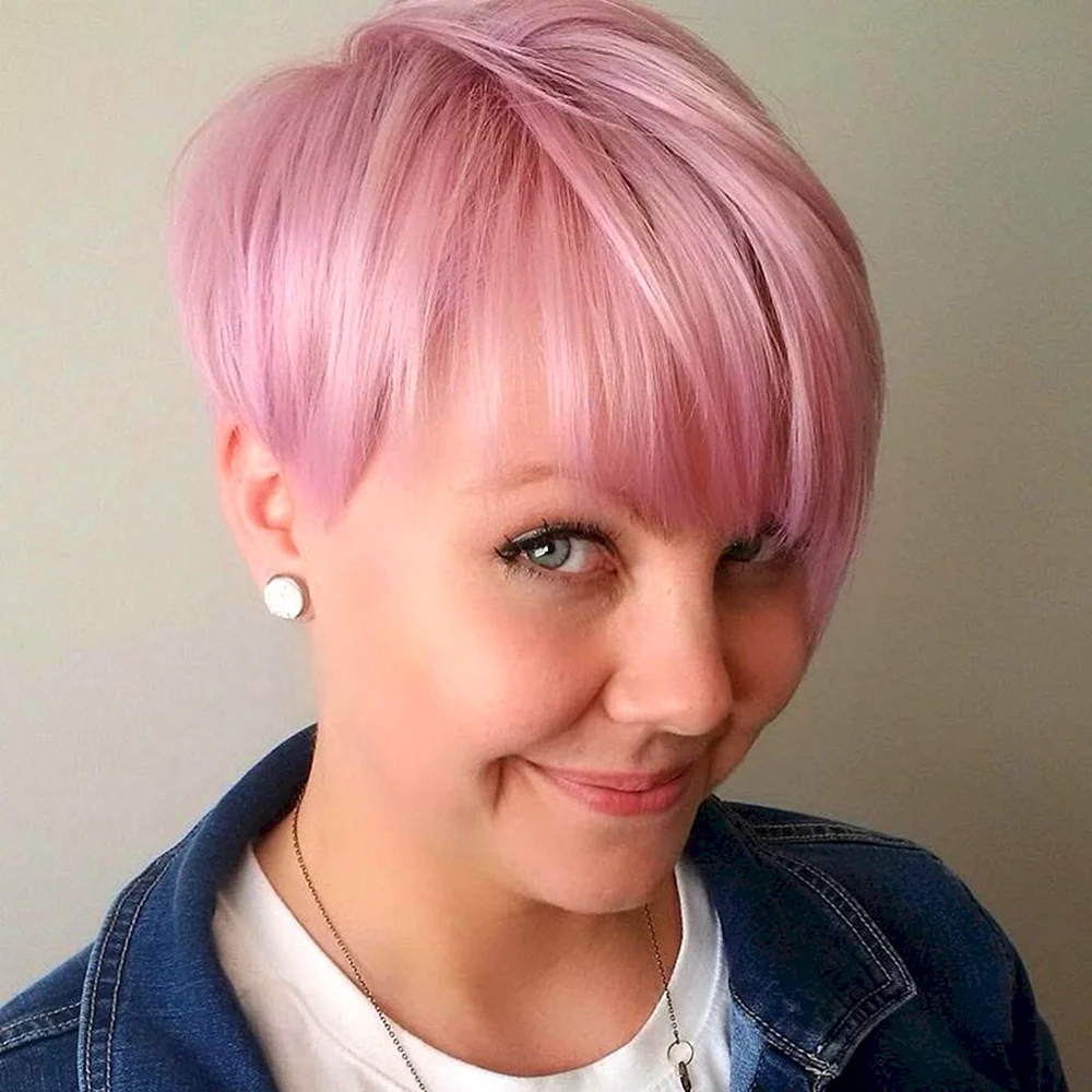 Pink hair short Haircut