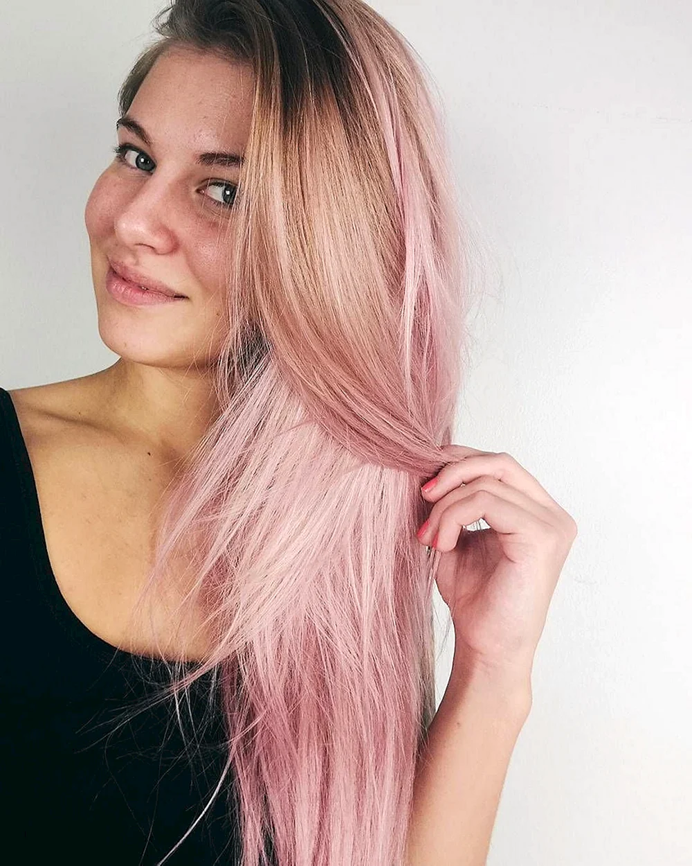 Pink hair Winter