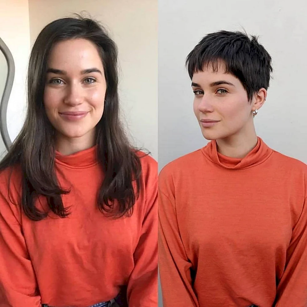 Pixie Cut before after